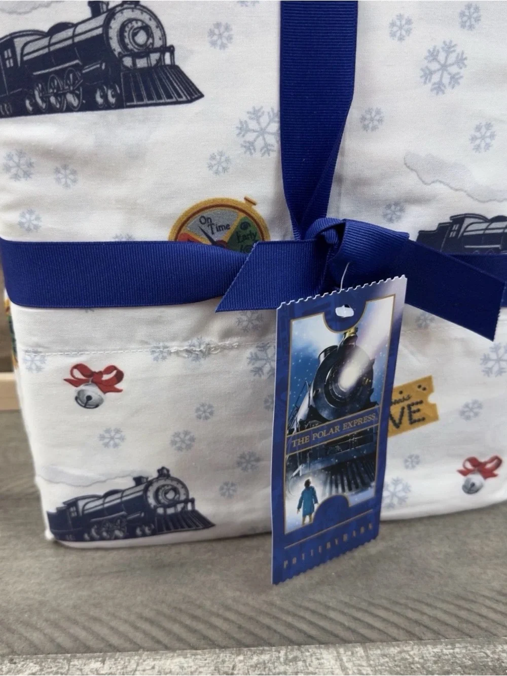 Pottery Barn The Polar Express Sheet Set Twin 3-piece Christmas Holidays NWT